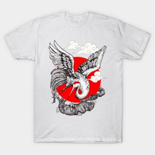 Japanese Red crowned Crane T-Shirt